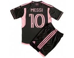 Maillot de foot Inter Miami Lionel Messi #10 Extérieur enfant 2023-24 Manches Courte (+ pantalon court)
